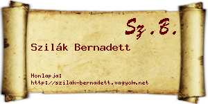 Szilák Bernadett névjegykártya